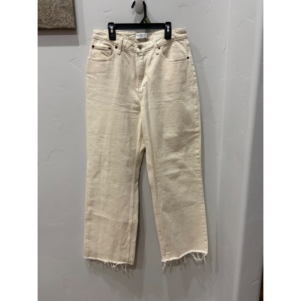 Abercrombie & Fitch Off-White Straight Leg Jeans